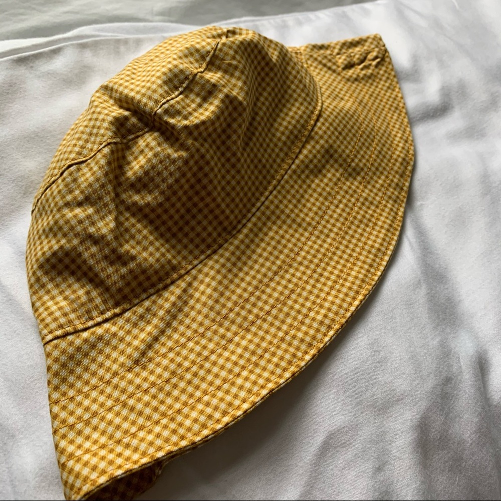 Handmade Yellow Gingham Bucket Hat - Picture 4 of 6